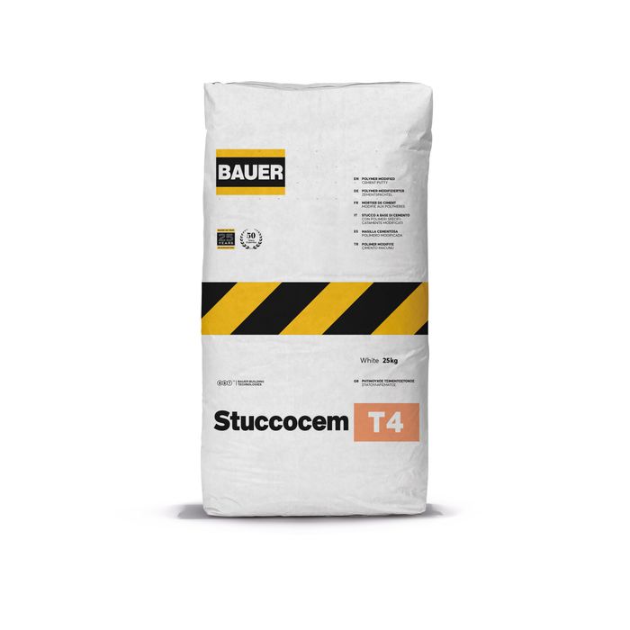STUCCOCEM Polymer-modified, fine cement-based putty for smoothing, repairing, and finishing surfaces.