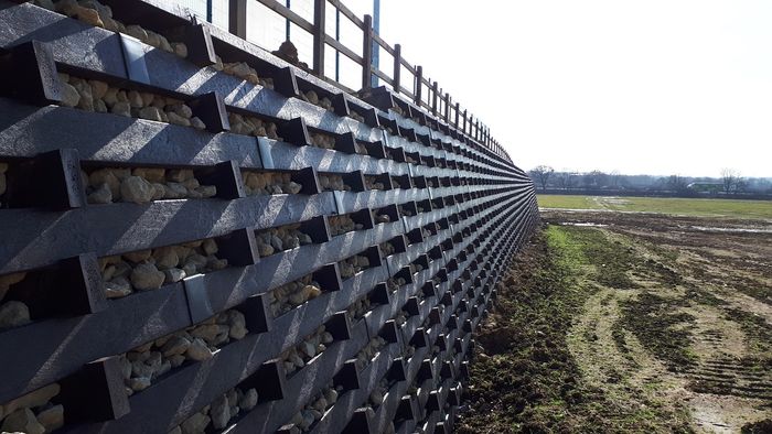 Eco crib retaining wall