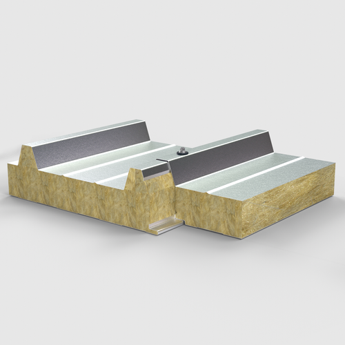 Profiled roof panels with MW core Tenax