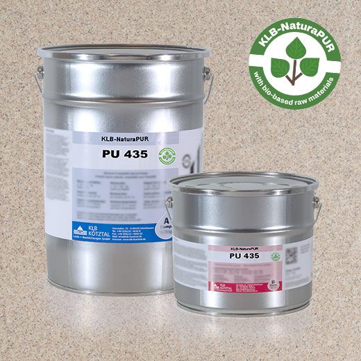 Ecological floor coating KLB-NaturaPUR PU 435 with linoleum and cork look