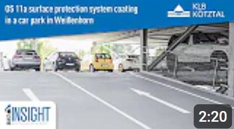 Dynamically crack-bridging OS 11a surface protection system coating in a car park - KLB Kötztal