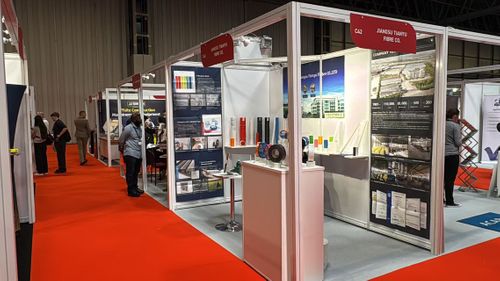 Jiangsu Tianyu Fibre Showcases Render Mesh and Joint Scrim Tape at UK Construction Week 2026