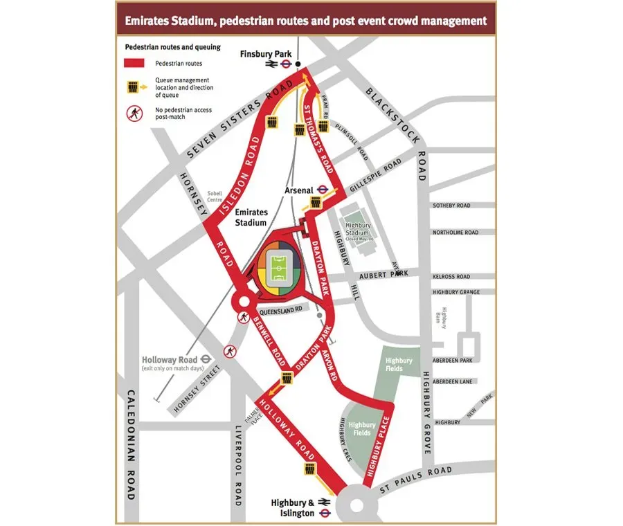 Emirates Stadium Map