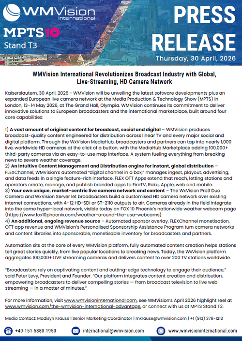 WMVision International Press Release