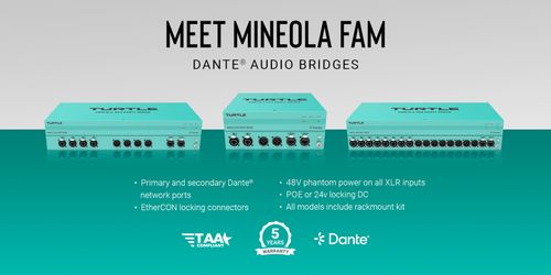 Mineola 4x4 Dante Audio Bridge
