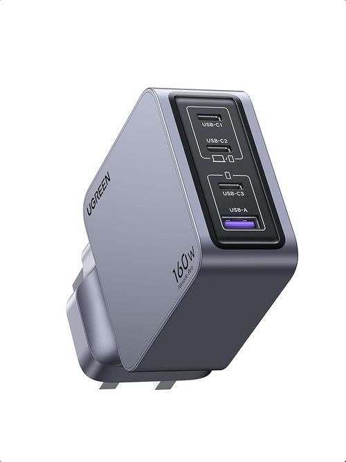 UGREEN 160W USB C Charger, Nexode Pro 4-Port PD 3.1 Compact Fast MacBook Charger PPS