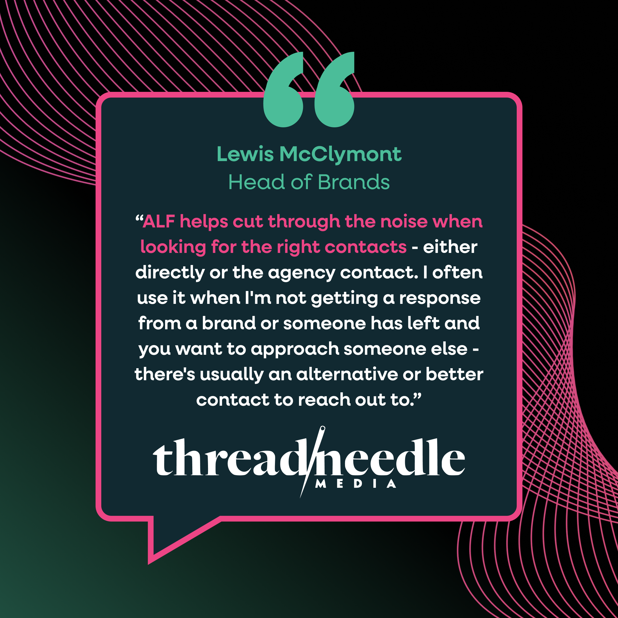 ThreadNeedle testimonial