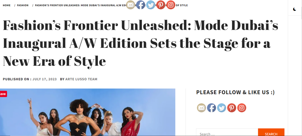 Fashion’s Frontier Unleashed: Mode Dubai’s Inaugural A/W Edition Sets the Stage for a New Era of Style
