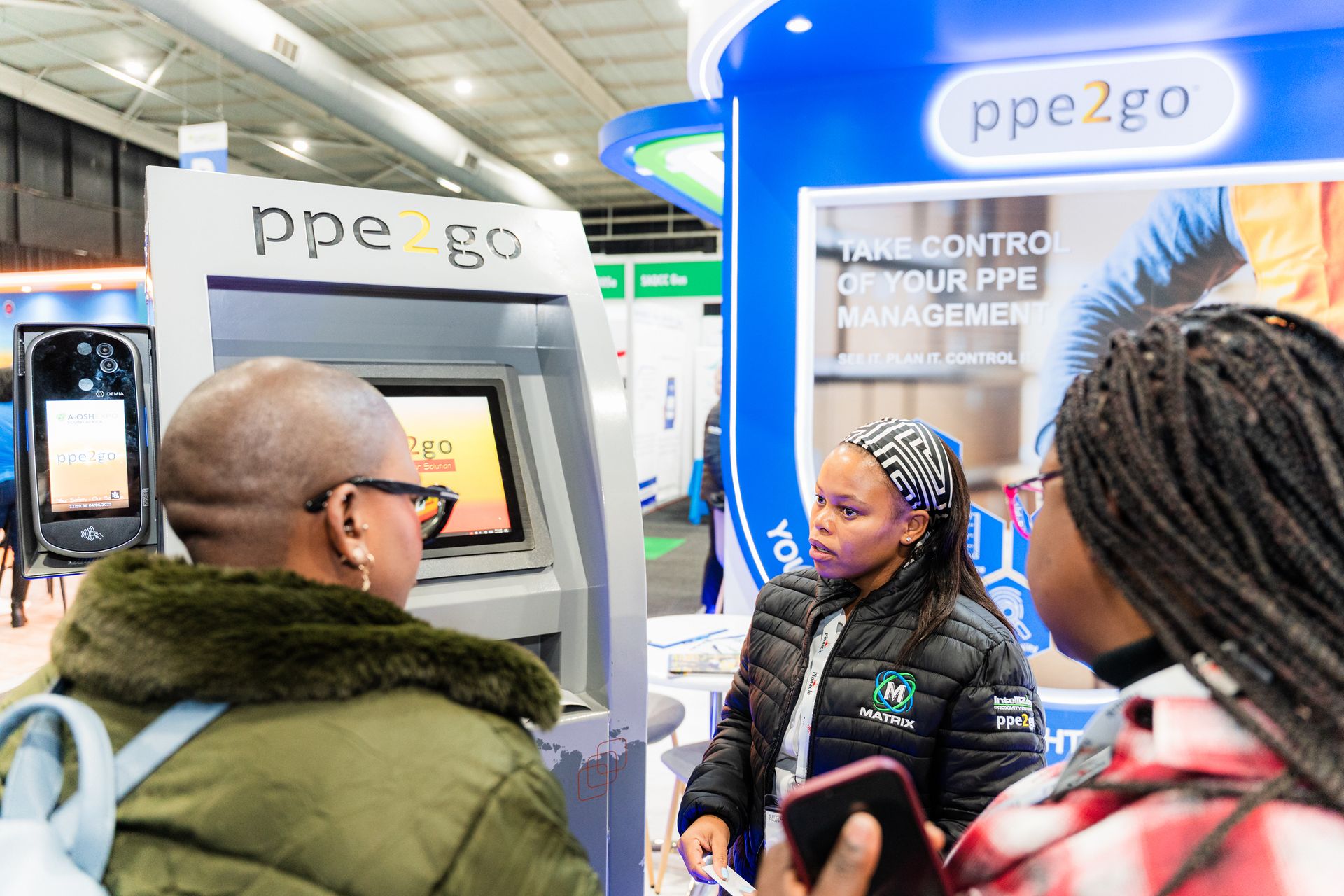 Securex Exhibitor showing visitors their product