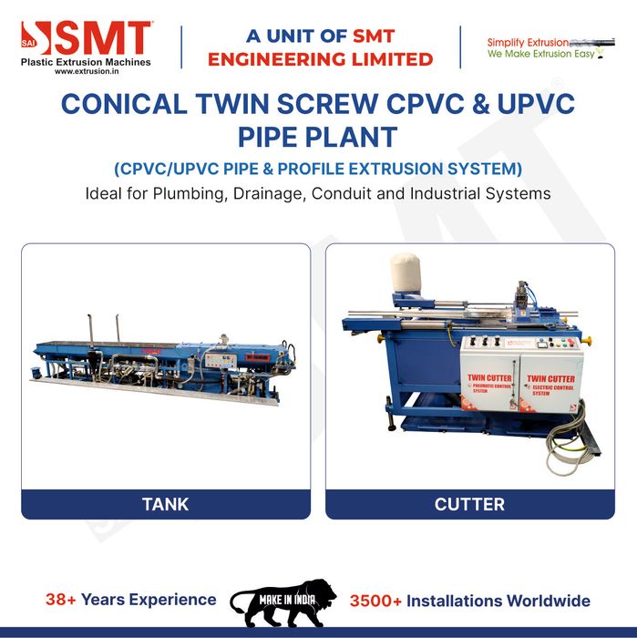 CONICAL TWIN SCREW CPVC & UPVC PIPE PLANT