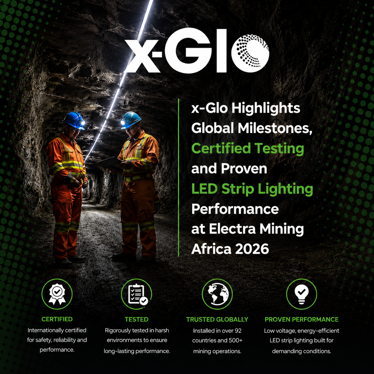 x-Glo Highlights Global Milestones, Certified Testing and Proven LED Strip Lighting Performance at Electra Mining Africa 2026