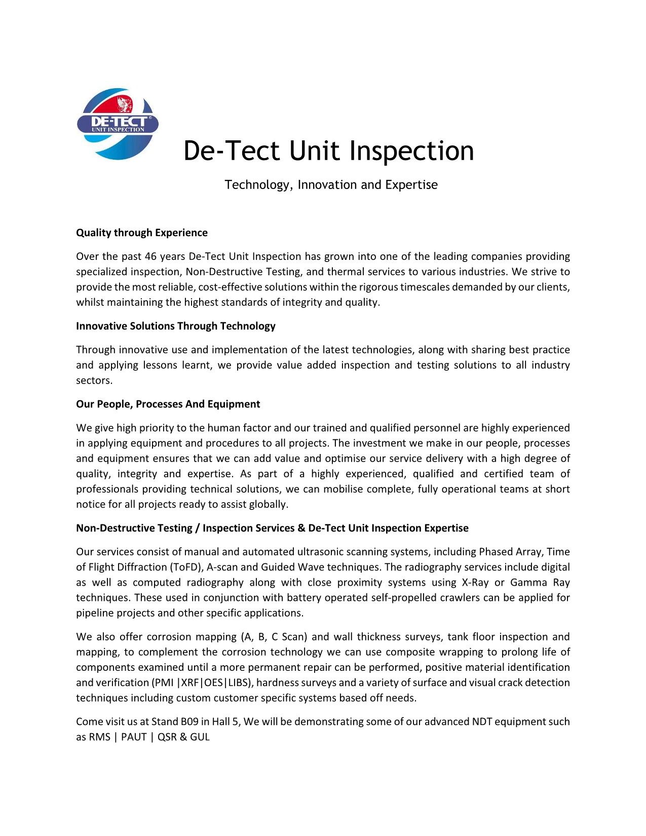 De-Tect Press Release