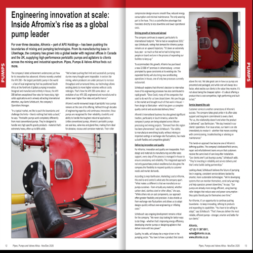 Engineering innovation at scale: Inside Afromix's rise as global pump leader