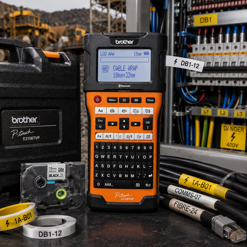 Brother PT-E310BTVP: Professional Industrial Labelling for Electrical, Mining and Data Communications Installations