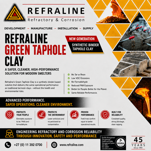 Enviromentally Friendly Taphole Clay produced by Refraline 