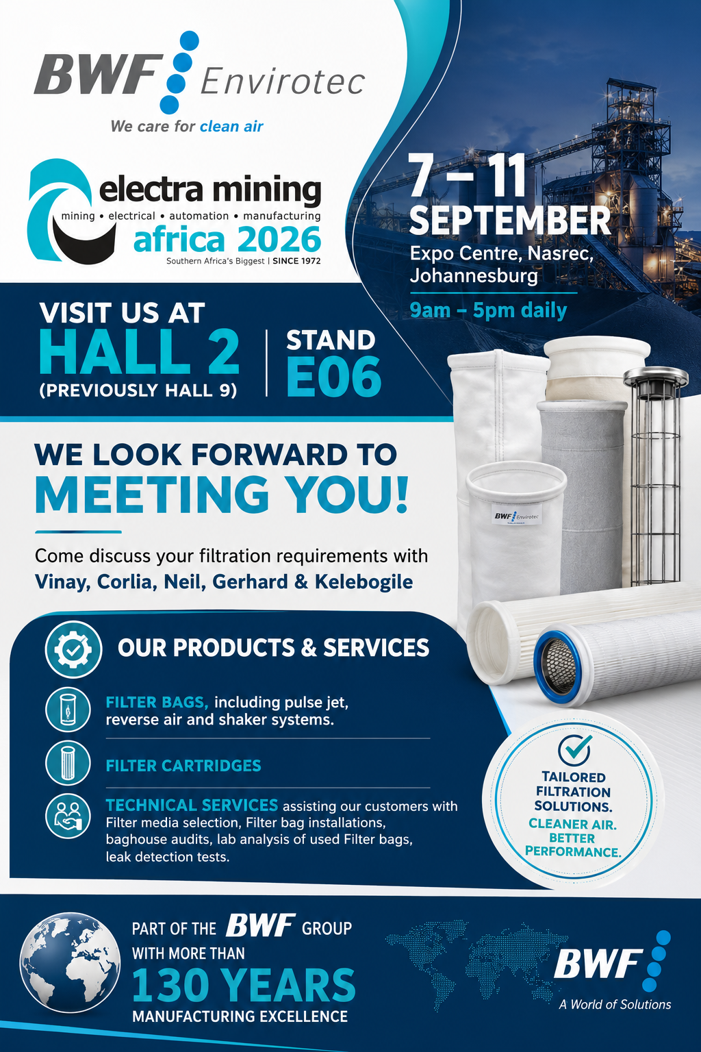 BWF Envirotec South Africa attends Electra Mining 2026