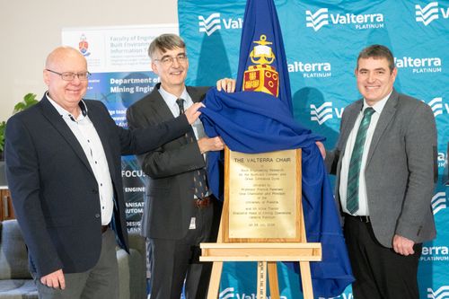 The University of Pretoria launches Valterra Platinum research chair to advance rock engineering research in SA