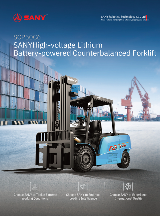 SCP50C6 SANY High-voltage Lithium Battery-powered Counterbalanced Forklift
