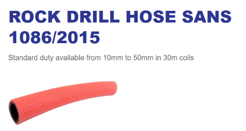 PVC Mining Hose SANS 1086 / 2015