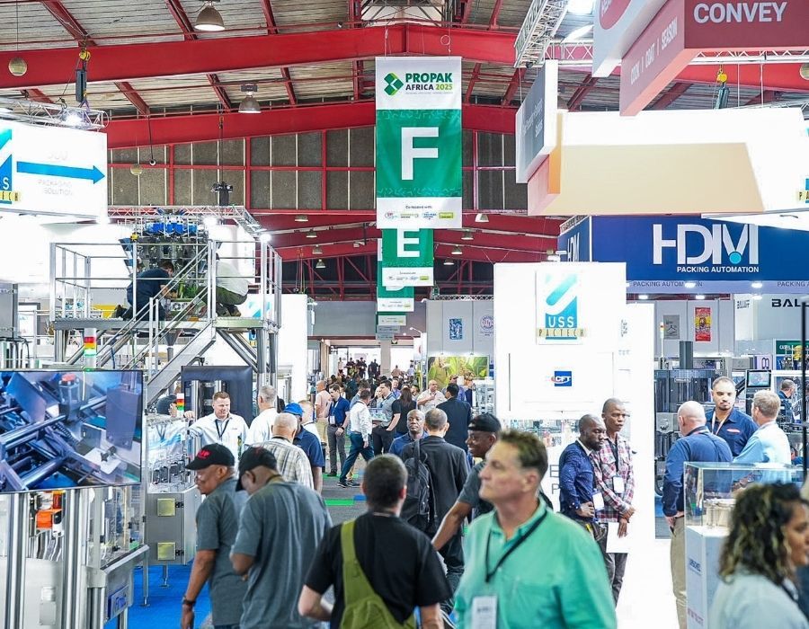 People at Propak Africa walking around the exhibits