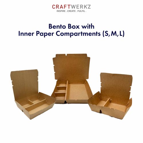 Bento Box with Inner Paper Compartments (S, M, L)