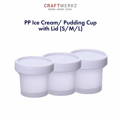 PP Ice Cream/ Pudding Cup with Lid (S/M/L)