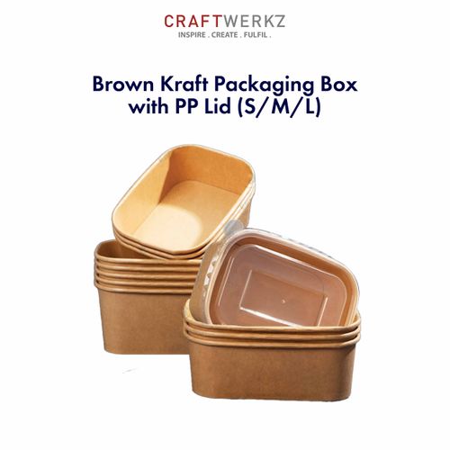 Brown Kraft Packaging Box with PP Lid (S/M/L)