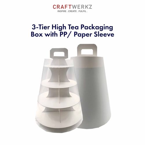 3-Tier High Tea Packaging Box with PP/ Paper Sleeve