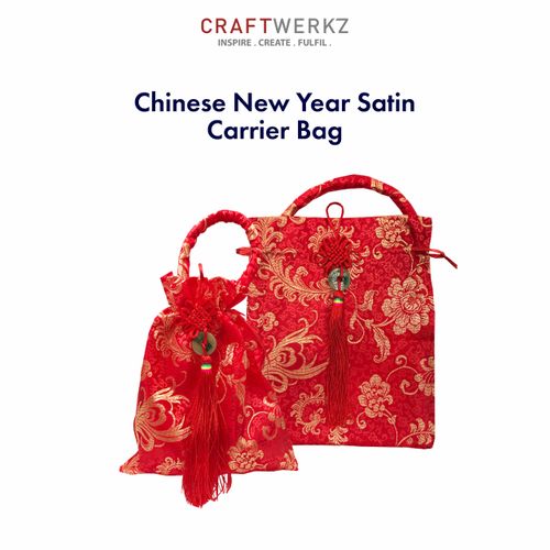 CNY Satin Orange Carrier Bag