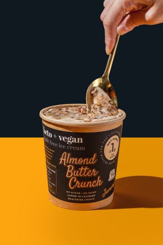 Keto & Vegan Almond Butter Crunch Ice Cream