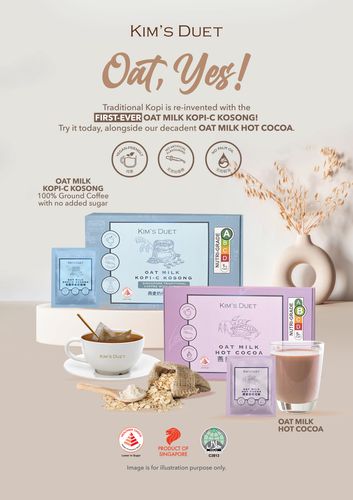 OAT YES! Kim’s Duet Reinvents Traditional Kopi with First-ever Oat Milk Kopi-C Kosong and Expands Offering to Chocolate Lovers with Oat Milk Hot Cocoa