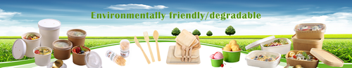 Environmentally friendly and degradable bamboo and wood tableware and paper food packaging