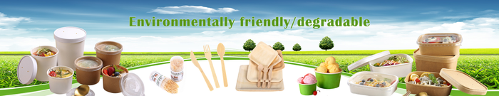Environmentally friendly and degradable bamboo and wood tableware and paper food packaging