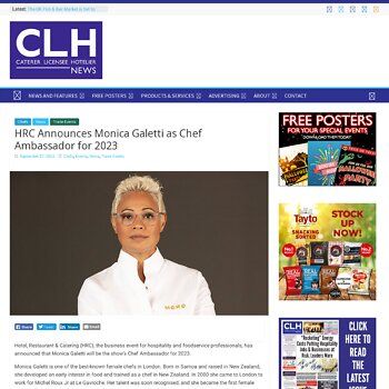 CLH News: Caterer, Licensee and Hotelier News - HRC Announces Monica Galetti as Chef Ambassador for 2023