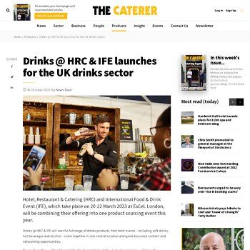 The Caterer - Drinks @ HRC & IFE launches for the UK drinks sector