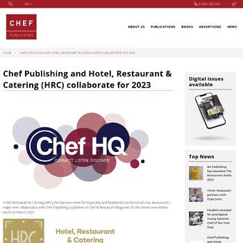 Chef & Restaurant Magazine - Chef Publishing and Hotel, Restaurant & Catering (HRC) collaborate for 2023