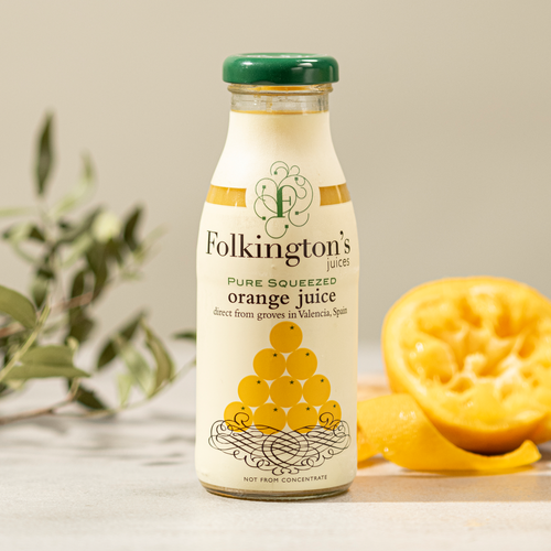 Folkington's orange juice - 250ml glass bottle