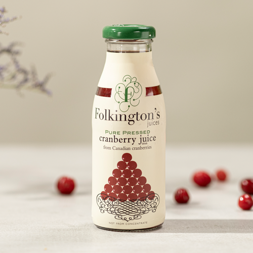 Folkington's cranberry juice drink - 250ml glass bottle