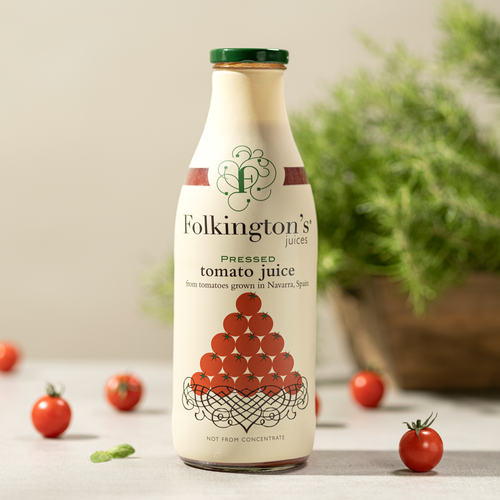 Folkington's tomato juice - 1 litre glass bottle