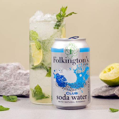 Folkington's club soda water - 330ml can