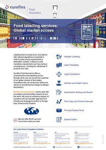 Food Assurance Label Check Services