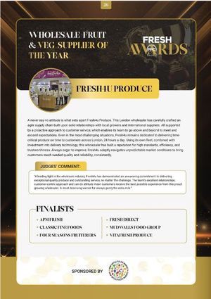 WHOLESALE  FRUIT & VEG SUPPLIER OF THE YEAR