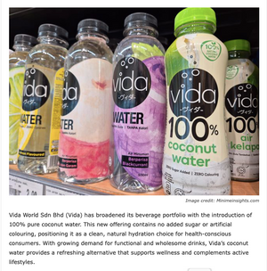 Vida launches 100% pure coconut water for natural hydration