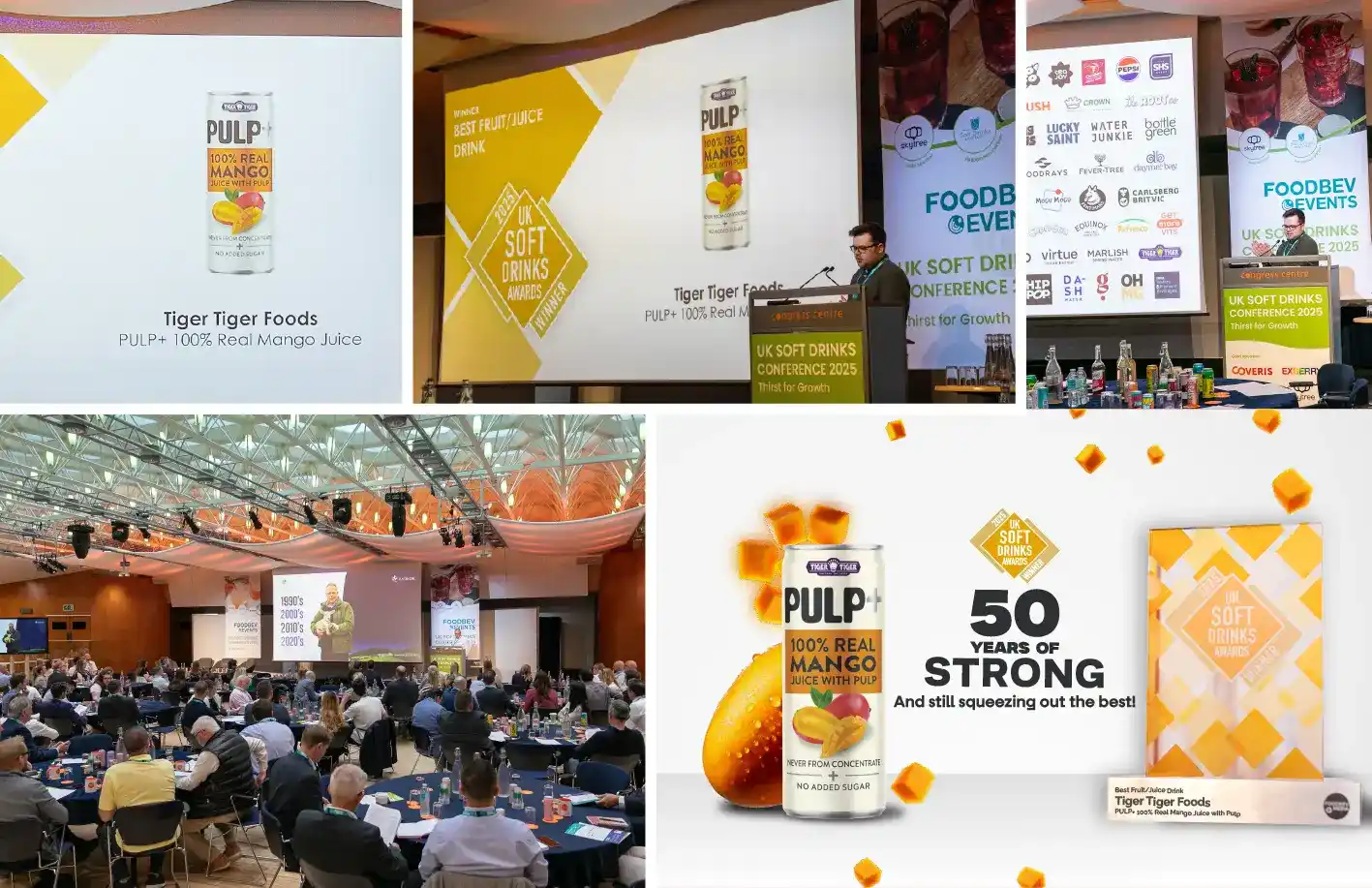 Tiger Tiger’s Pulp+ Mango Awarded 'Best Fruit Juice Drink' at UK Soft Drinks Awards 2025