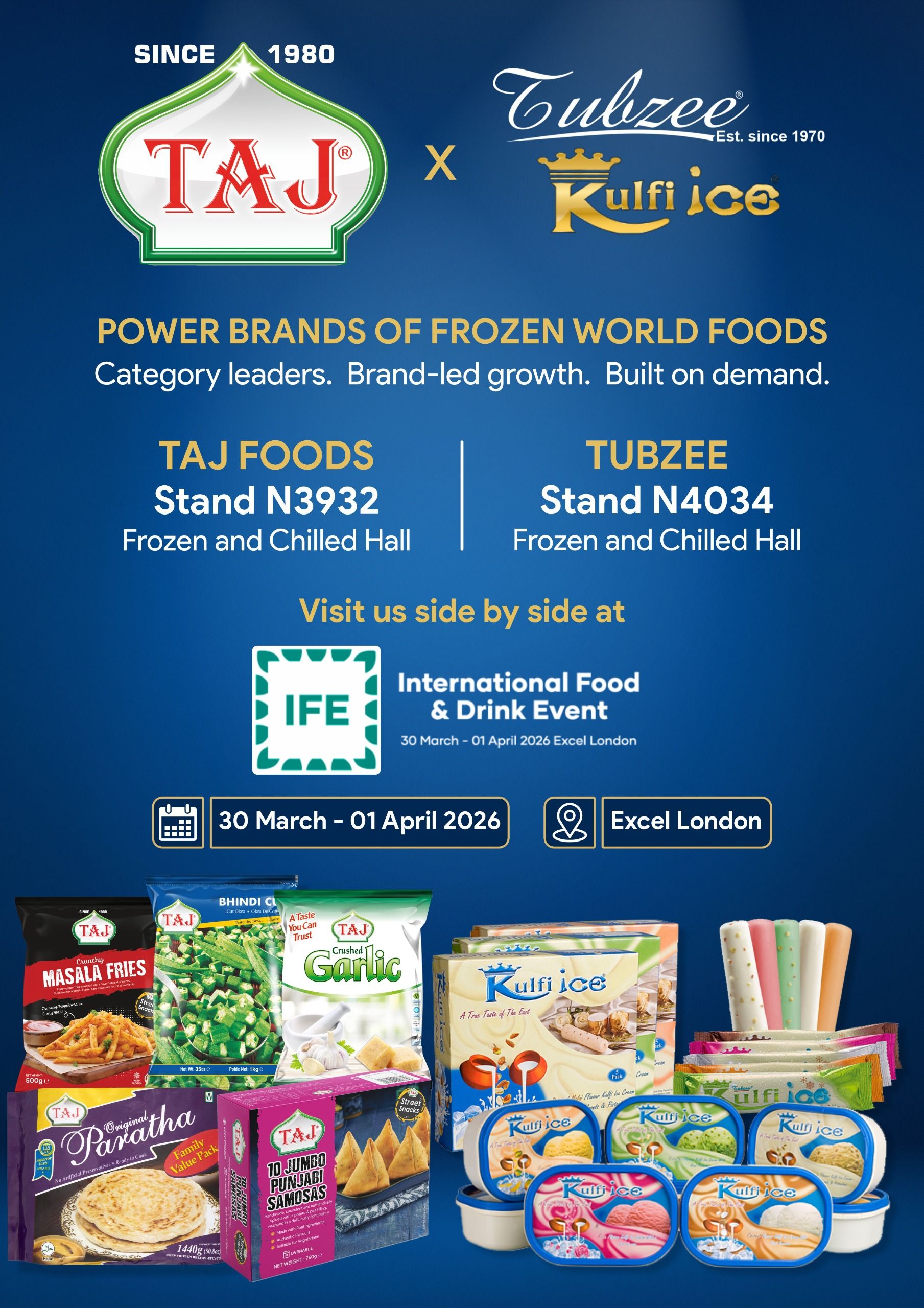 Taj Foods & Tubzee The Power Brands of Frozen World Foods Take the Stage at IFE 2026 London, UK
