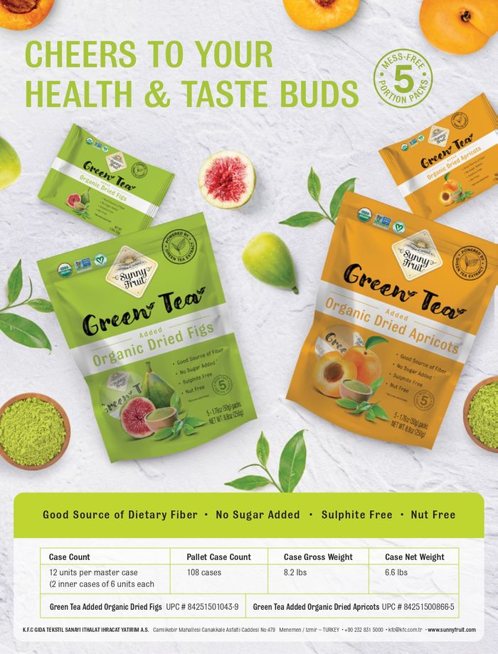 GREEN TEA ADDED ORGANIC DRIED FIGS & APRICOTS 