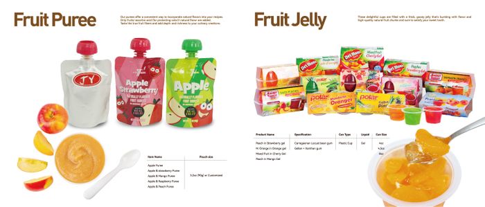 Shandong JY Foods Group Brochure Puree and Jelly packed in Pouches and Cups