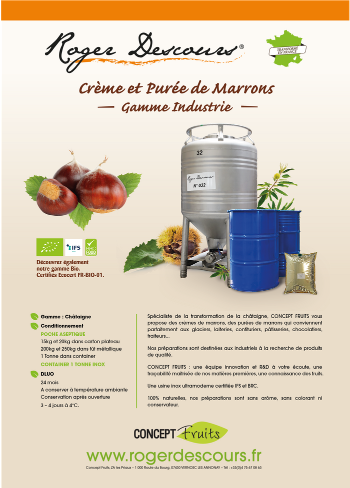 CHESTNUT INGREDIENTS FOR PASTRY CHEF