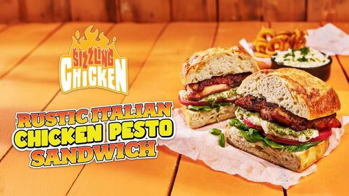 Rustic Italian Style Chicken Pesto Sandwich