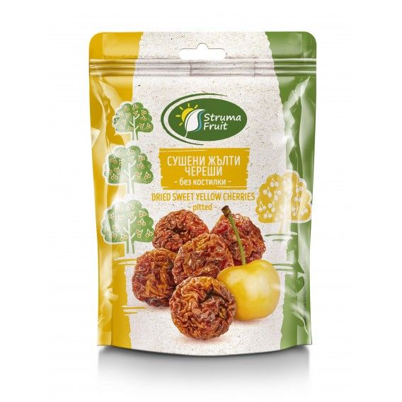 Dried sweet pitted yellow cherries, 100% natural